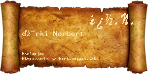 Árki Norbert névjegykártya