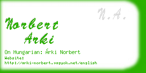 norbert arki business card