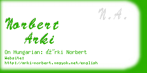 norbert arki business card